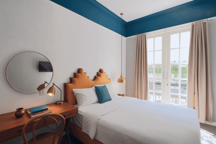 A sleek wooden desk by The folk